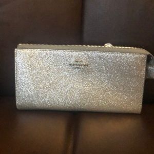 Sliver glitter coach wallet